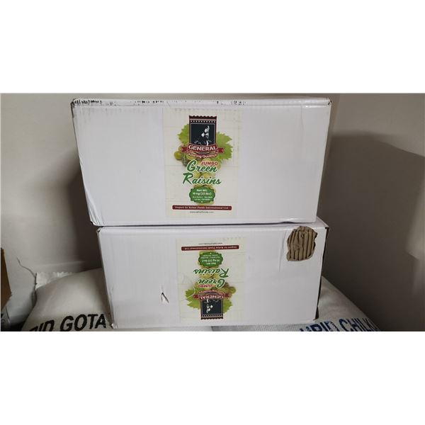 2 CASES OF GREEN RAISINS
