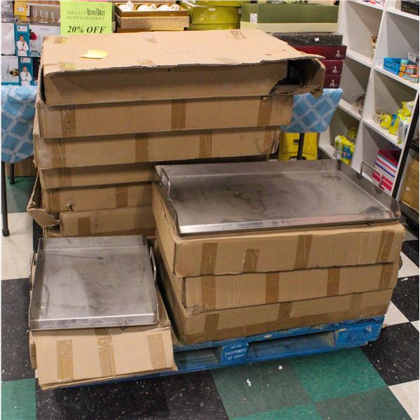 PALLET OF 13 NEW STEEL GRIDDLE TOPS
