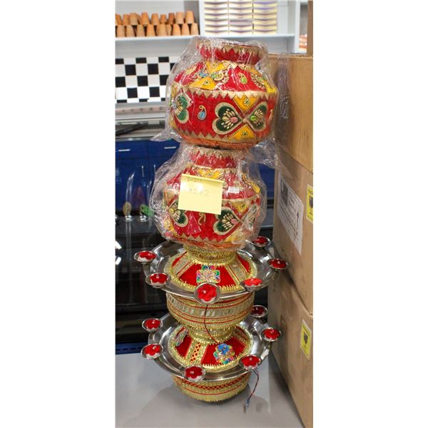 LOT OF 4 DECORATIVE INDIAN VASES