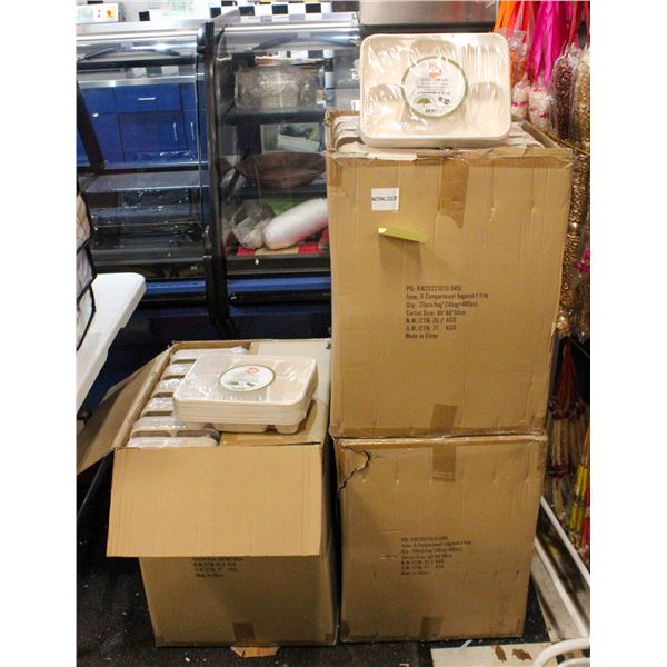 3 CASES OF 6 COMPARTMENT DISPOSIBLE FOOD TRAYS