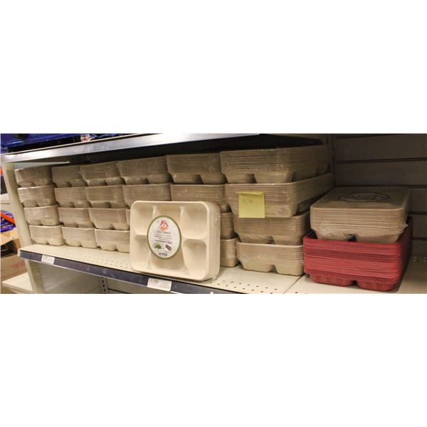 LARGE LOT OF 6 COMPARTMENT DISPOSIBLE FOOD TRAYS