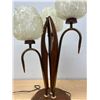 Image 5 : Mid Century Lucite Shade Three Globe Table Lamp - Works, missing one accent piece 25"T 14"W