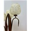 Image 6 : Mid Century Lucite Shade Three Globe Table Lamp - Works, missing one accent piece 25"T 14"W