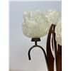 Image 8 : Mid Century Lucite Shade Three Globe Table Lamp - Works, missing one accent piece 25"T 14"W