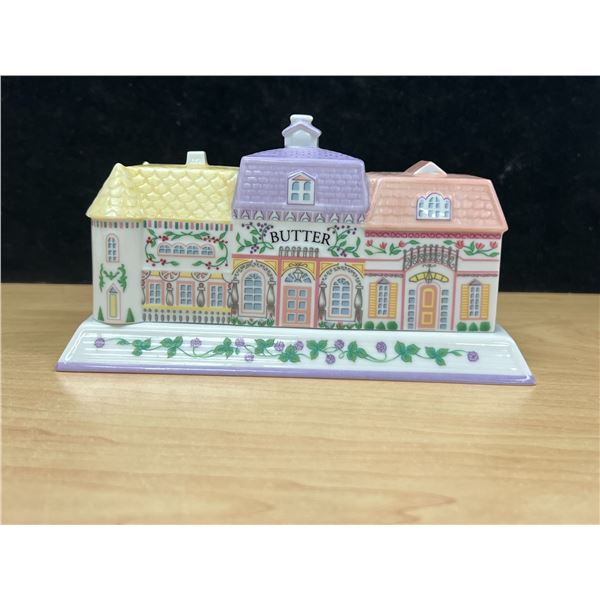 The Lenox Village Fine Porcelain Butter Dish