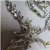 Image 5 : SHERMAN necklace & brooch.  Necklace has clear and black stones.  Brooch is all clear stones