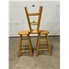 Image 1 : 3 Wooden Stools USA Made - 24" seat height
