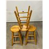 Image 2 : 3 Wooden Stools USA Made - 24" seat height