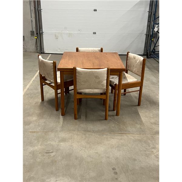 Modern Wooden Draw Leaf Table & 4 Chairs - see all photos