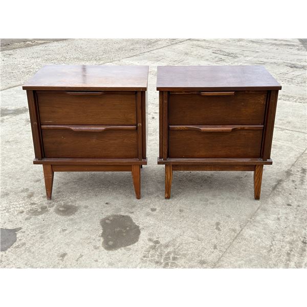 2 Mid Century Night Stands / Side Tables Approx: 22x16" & 23.75"T