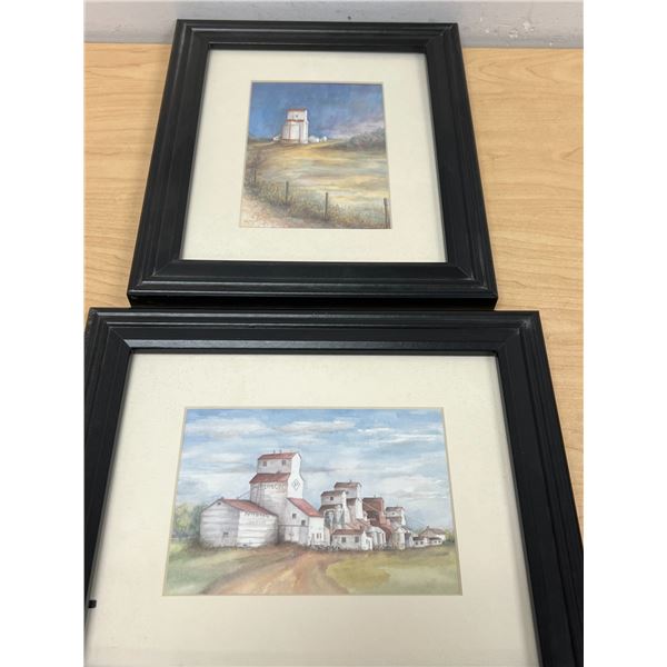 2 Betty Jackson Prairie Scene Framed Prints - smaller approx: 10.25x12.25"
