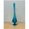 Image 1 : Mid Century Blue Swung Glass Vase 16.5"