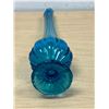 Image 5 : Mid Century Blue Swung Glass Vase 16.5"