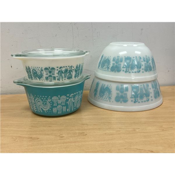 Lot of Pyrex Amish / Butterprint - They show some use - largest 2.5 Qt. see all photos