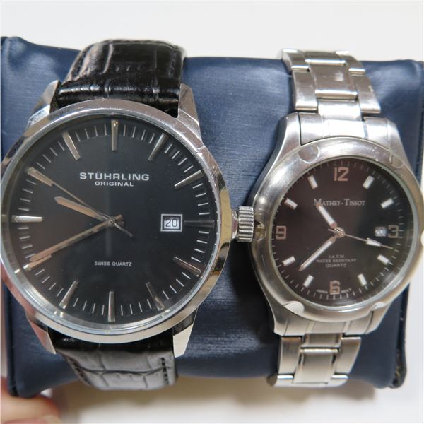 Set of 2 men's watches.  STURHRLING & MATTHEW TISSOT (see description and photos for details)