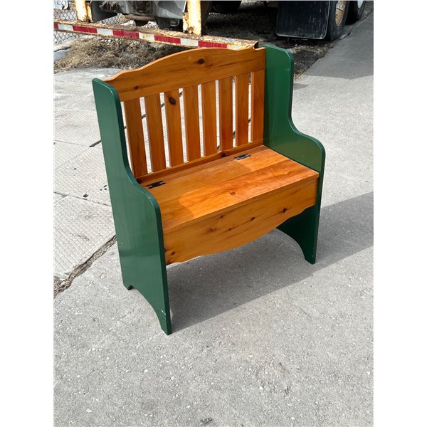 Nice Wooden Bench with Storage Seat - Approx: 32"W 38.5"T 16"D
