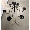 Image 3 : 2 Wrought Iron Floor Candle Holders - Approx: 58.5" tall