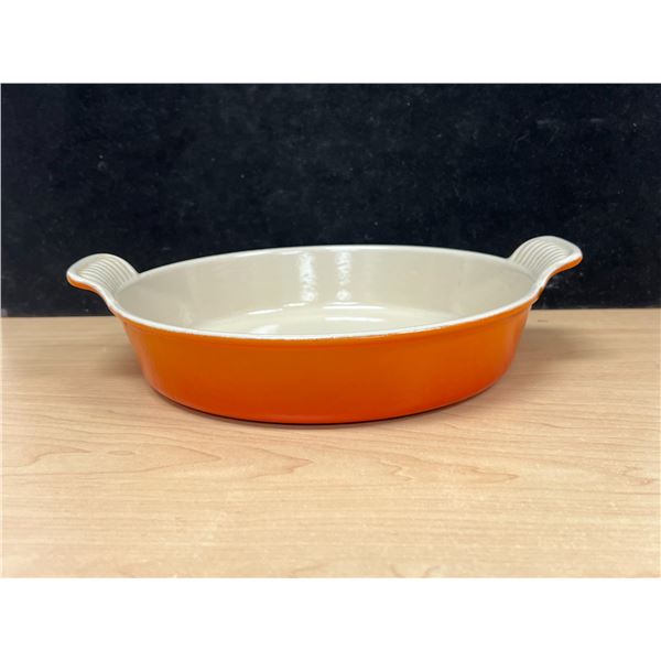 Orange Le Creuset France Enamelled Cast Iron Round Dish 9"