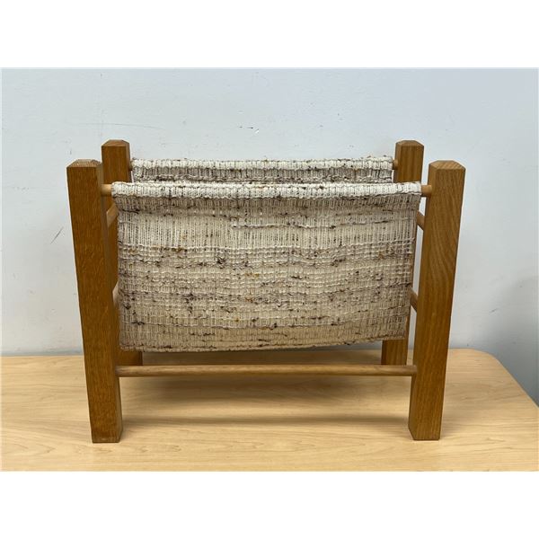 Wood Frame With Fabric Magazine Holder - Approx: 19.5x9.5" & 15.5"T