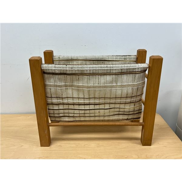 Wood Frame With Fabric Magazine Holder - Approx: 19.5x9.5" & 15.5"T