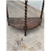 Image 3 : Antique Oak Demi Lune / Half Moon Side Table - Approx: 30.25x15" & 33"T