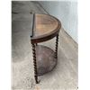 Image 5 : Antique Oak Demi Lune / Half Moon Side Table - Approx: 30.25x15" & 33"T