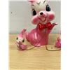 Image 3 : Vintage Rabbit Bunnies Ceramic Figures - tallest 8.5"