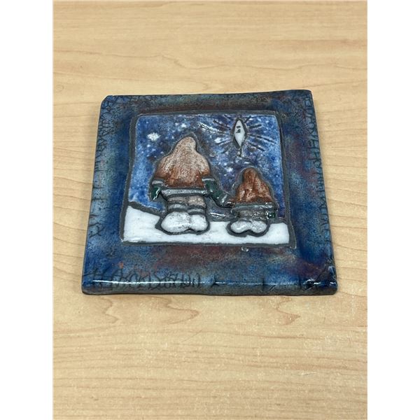 Artist Signed Ceramic Tile Art 5"