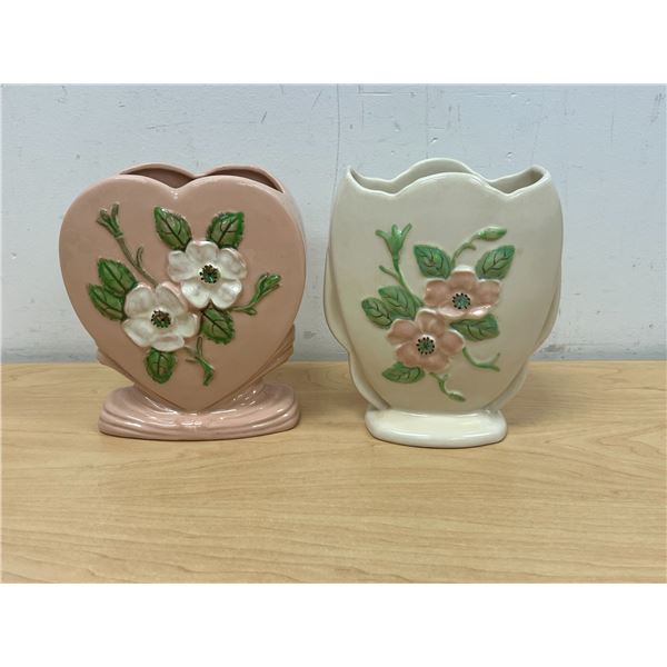 2 Hull USA Art Pottery Vases - 6.5"T