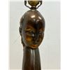 Image 1 : Unusual Cast Metal Figural Table Lamp - Works no shade 24.5" to top of finial