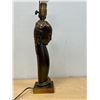 Image 2 : Unusual Cast Metal Figural Table Lamp - Works no shade 24.5" to top of finial