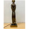Image 3 : Unusual Cast Metal Figural Table Lamp - Works no shade 24.5" to top of finial