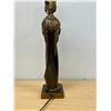 Image 5 : Unusual Cast Metal Figural Table Lamp - Works no shade 24.5" to top of finial