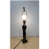 Image 6 : Unusual Cast Metal Figural Table Lamp - Works no shade 24.5" to top of finial