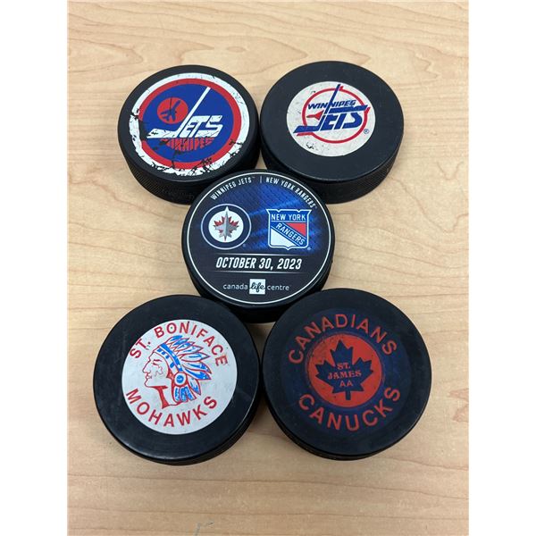 Winnipeg Jets / St Boniface / St. James Hockey pucks - see all photos