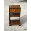 Image 1 : Antique Deco Side Table with Drawer - Approx: 13.5x12" & 24"T