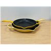 Image 1 : 2 Le Creuset (France) Enamelled Cast Iron Skillets 10 1/4 & 11 3/4"- some use, see all photos
