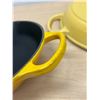 Image 6 : 2 Le Creuset (France) Enamelled Cast Iron Skillets 10 1/4 & 11 3/4"- some use, see all photos