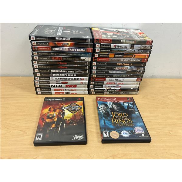 33 PlayStation 2 PS2 Games - as is, some discs show lots of use - not tested