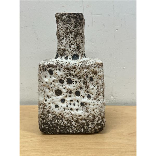Unusual Ceramic Heavy Textured Art Pottery Vase - Made in Holland 8"W 4.5"T