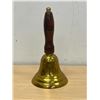 Image 1 : Nice Brass with Wood Handle Dinner / School Bell 8" WORKS