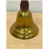 Image 2 : Nice Brass with Wood Handle Dinner / School Bell 8" WORKS