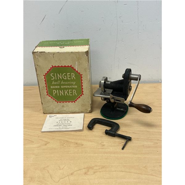 Singer Ball Bearing Hand Operated Pinker with Box, C-Clamp, box and booklet - see photos