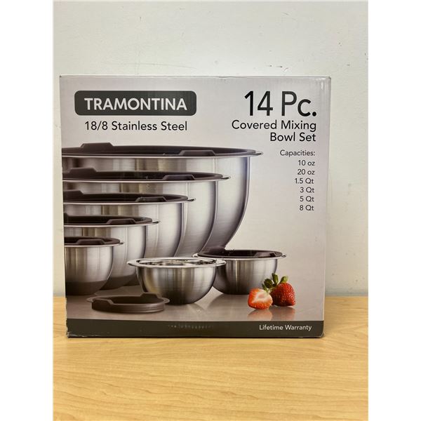 18/8 Stainless Steel Covered Mixing Bowl Set