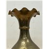 Image 4 : Large Etched Brass Ruffled Top Vase - Approx: 11.5"T