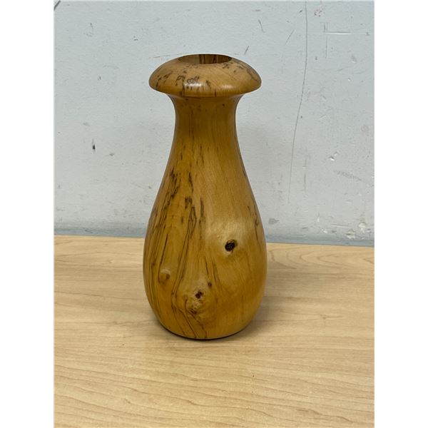 Nice Turned Wood Sculptural Vase - Approx: 8"T