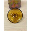 Image 4 : Embossed Grape / Leaves Pattern Carnival Glass Candy Dish 7"T 4.5"W