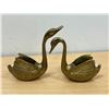 Image 1 : 2 Brass Bird Swans tallest 6.5"