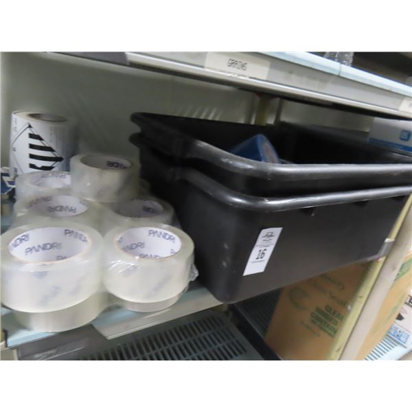 Bus Pans 2 w/Tape Guns, Dispensers, Tape