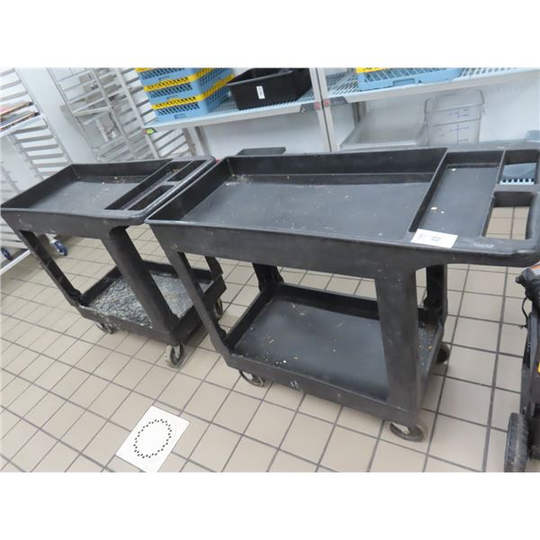 2-Rubbermaid Slime Line Black Storage Carts - 2 X $
